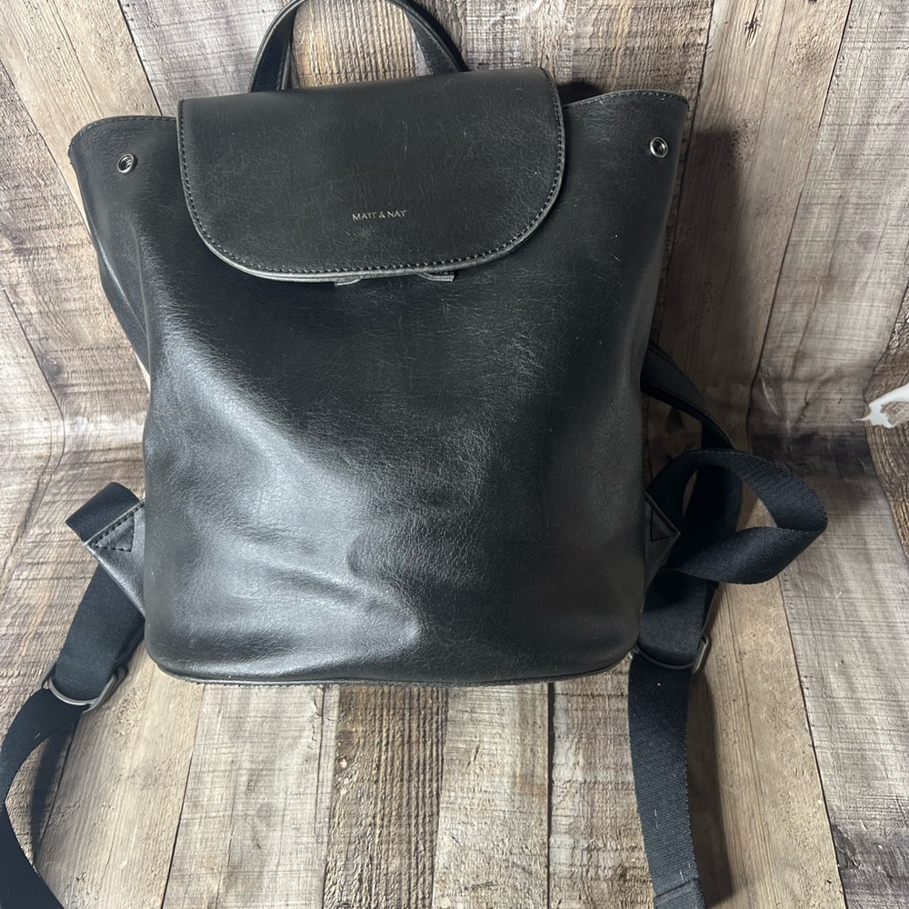 Matt & Nat Black Vegan leather Backpack